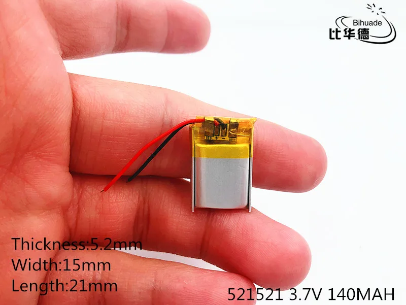 Li-Po 3.7V 140mAh 521521 Lithium Polymer Li-Po  li ion Rechargeable Battery cells For Mp3 MP4 MP5 GPS