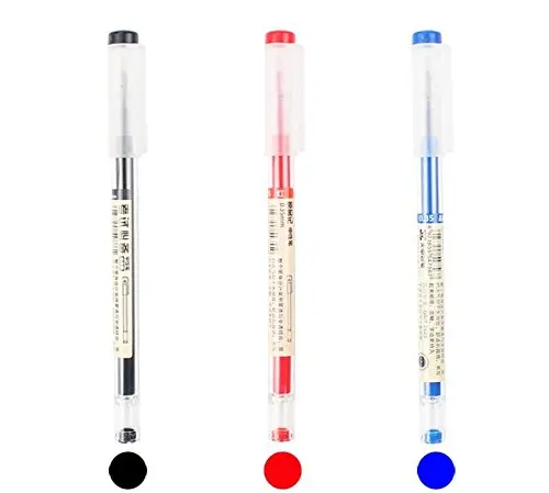 Japan Simple Natural Style Pen 0.35mm Gel Pen Black Blue Red Ink Pen School Office Student Exam Writing Stationery Supply 6 Pcs