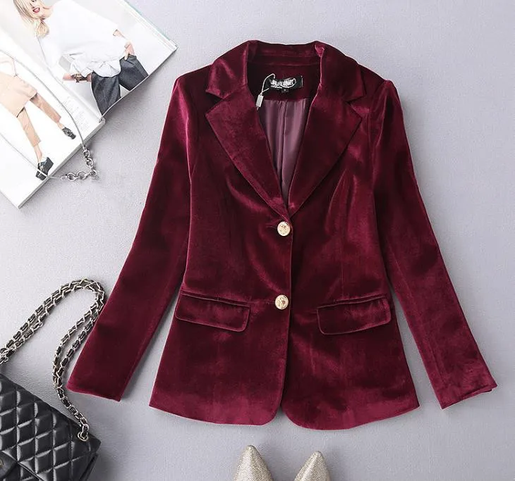 new Pants suit Velvet women business suits 2 piece blazer set female trouser suits Ladies Pant Suits