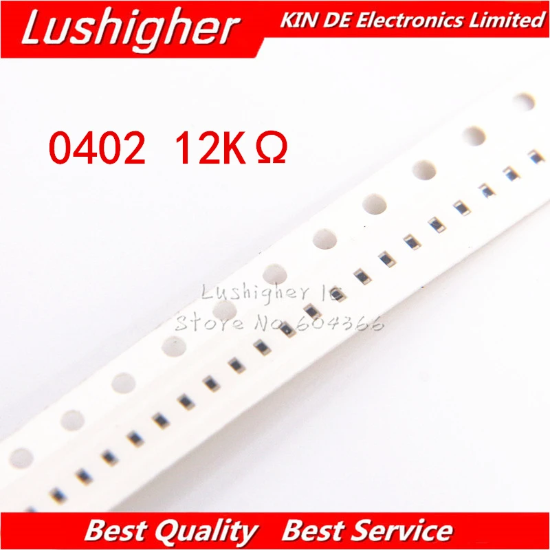 100PCS 0402 SMD Resistor 1% 12Kohm 12K Ohm 123 1202