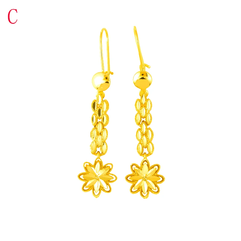 Gold Color F  Heart Love Jewelry Ethiopian Earrings for Women/Girl  Arab African Eritrea Habesha Gifts