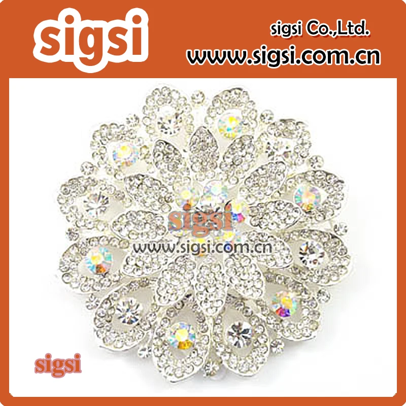 

Lots clear acrylic metal fashion Rhinestone brooch for wedding invitation