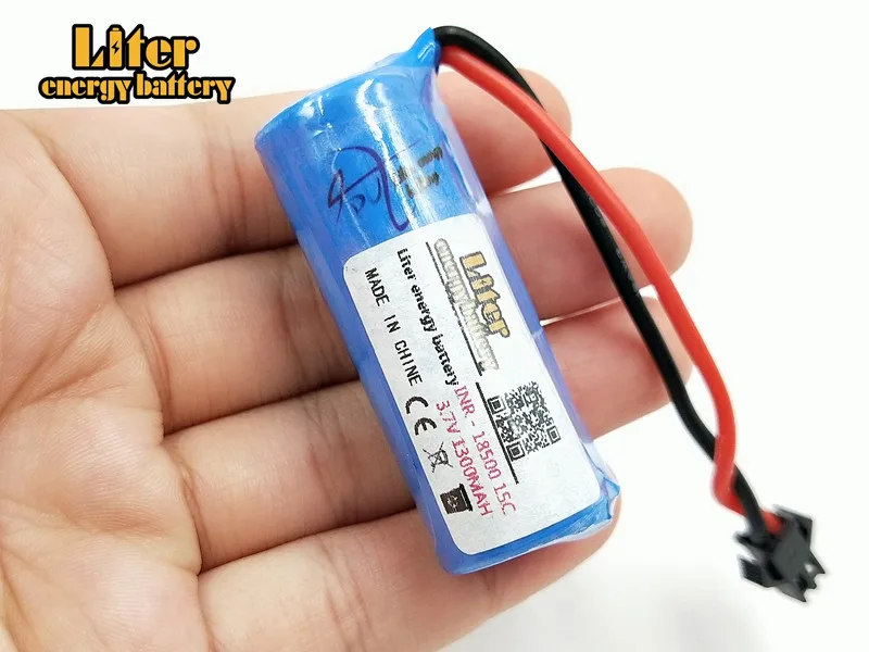 3.7V 1300mAh Lipo Battery For Remote control helicopter boat wholesale 3.7 V 1300 mAh Toy batteries Lipo Battery 18500 SM Plug