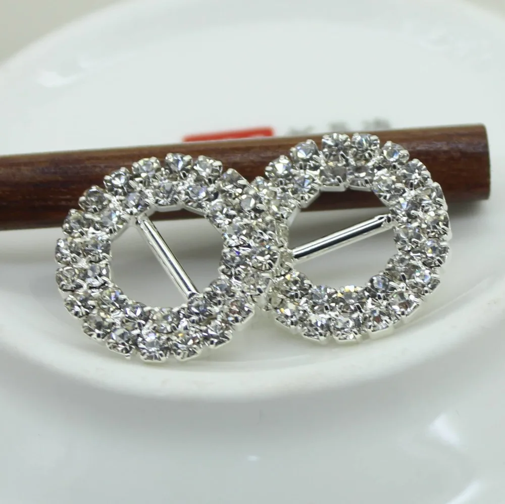 Rhinestones Bucklles 10pcs/lot 20mm Round Bling Wedding  Buckle Factor Outlets Rhinestones Buttons Diy Hair Accessory