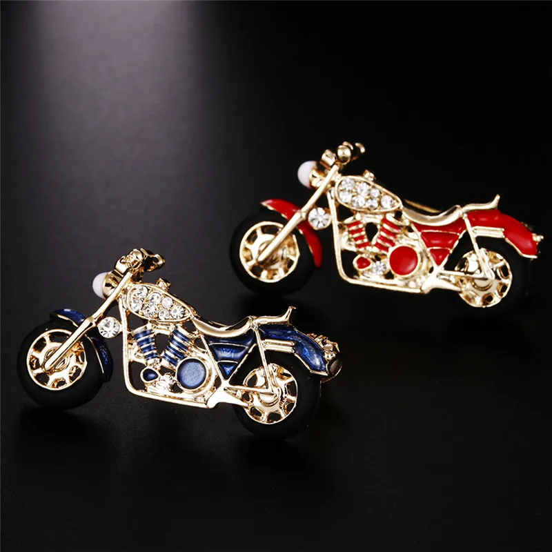 Red Blue Motorcycle Brooch Pin For Men And Women Party Clothing Accessories Baby Brooch Small Gift