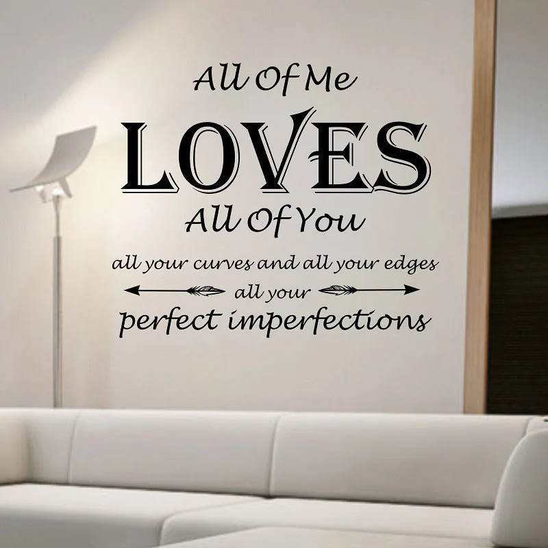 ZOOYOO All Of Me Loves Wall Sticker Quote Art Decor Vinyl Murals Home Decor Living Room Wall Decals Bedroom Decoration