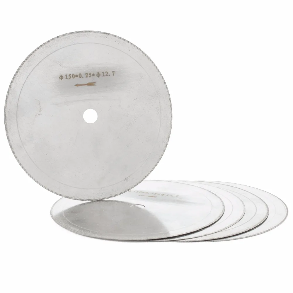 5 szt. 6-calowych diamentowych tarcz do obróbki kamieni, super cienka obręcz 0,33 mm, otwór na trzpień 1/2 cala, tarcza tnąca, narzędzia jubilerskie do kamieni szlachetnych