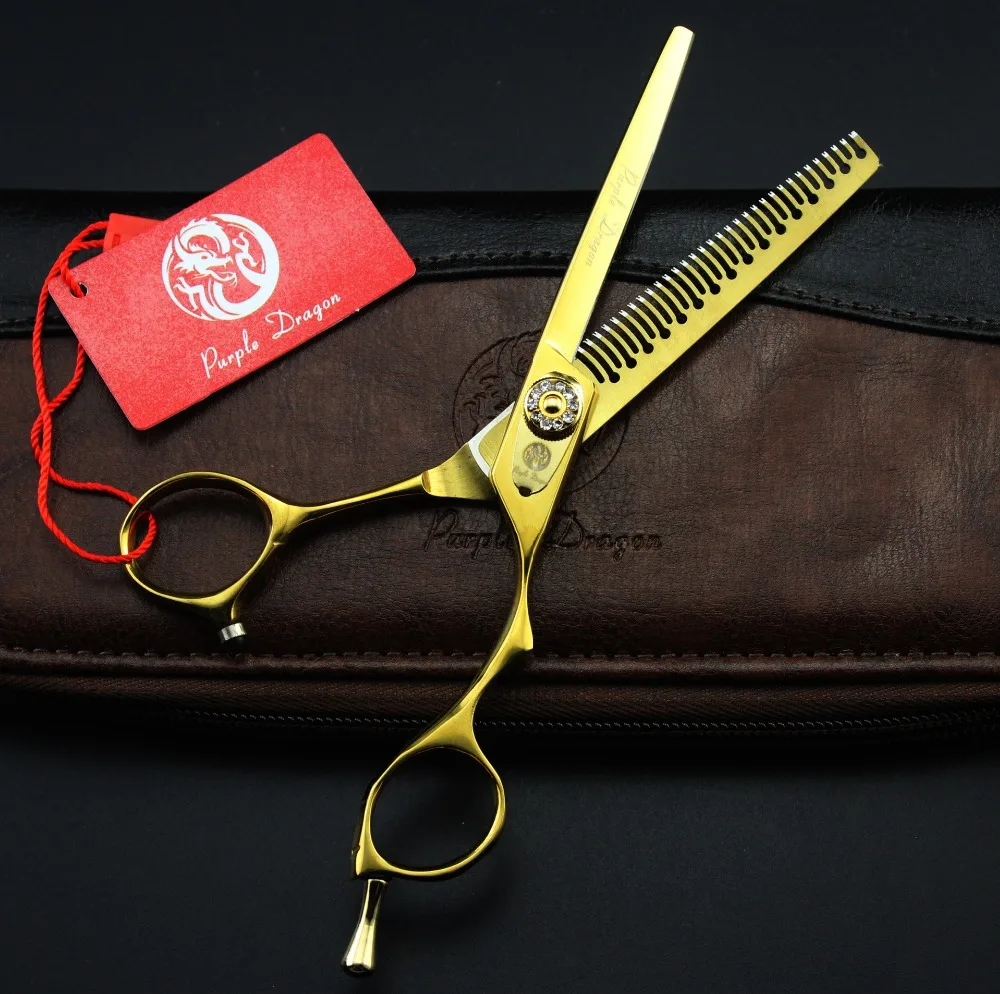 

576# 6.0'' Brand Purple Dragon Hairdressing Scissors JP 440C Barber's Anastrophic UnderTeeth Thinning Scissors Hair Shears