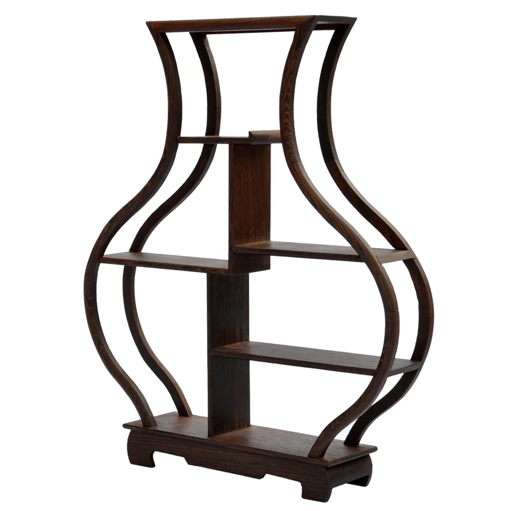 Mahogany Shelf bottle-shaped stone antique frame wenge Treasure House Crafts ornaments factory direct