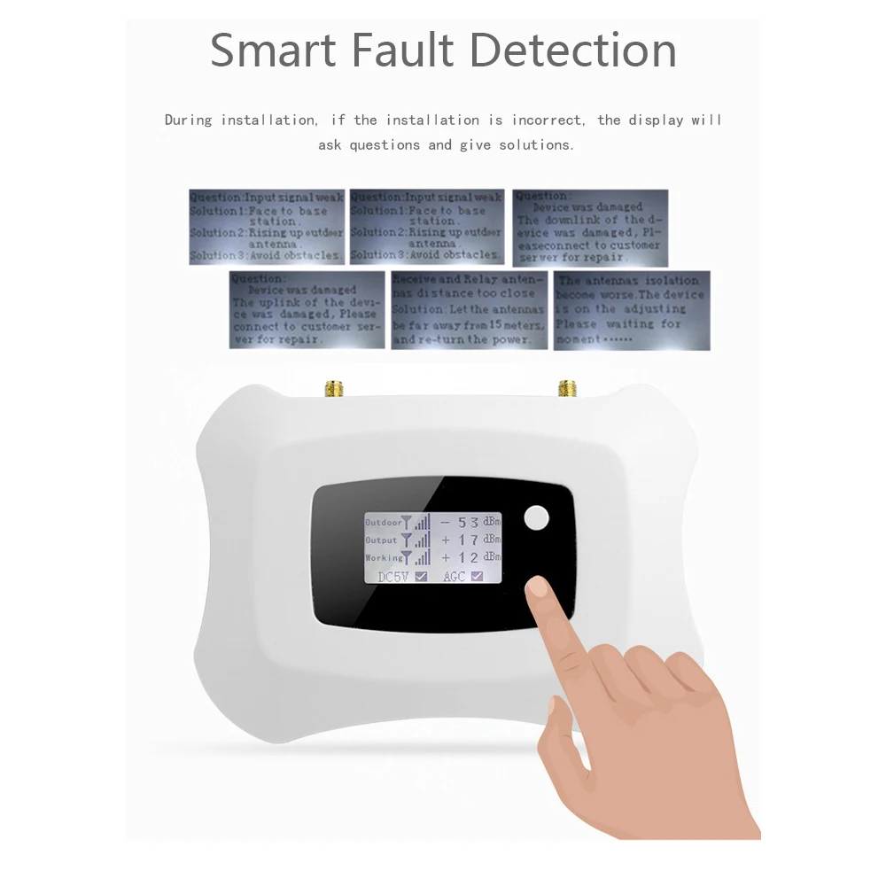 4G LTE 800mhz B20 Cell Phone Signal Booster LTE Cellular Amplifier LCD Display 70dB Gain N Type Mobile Phone Repeater