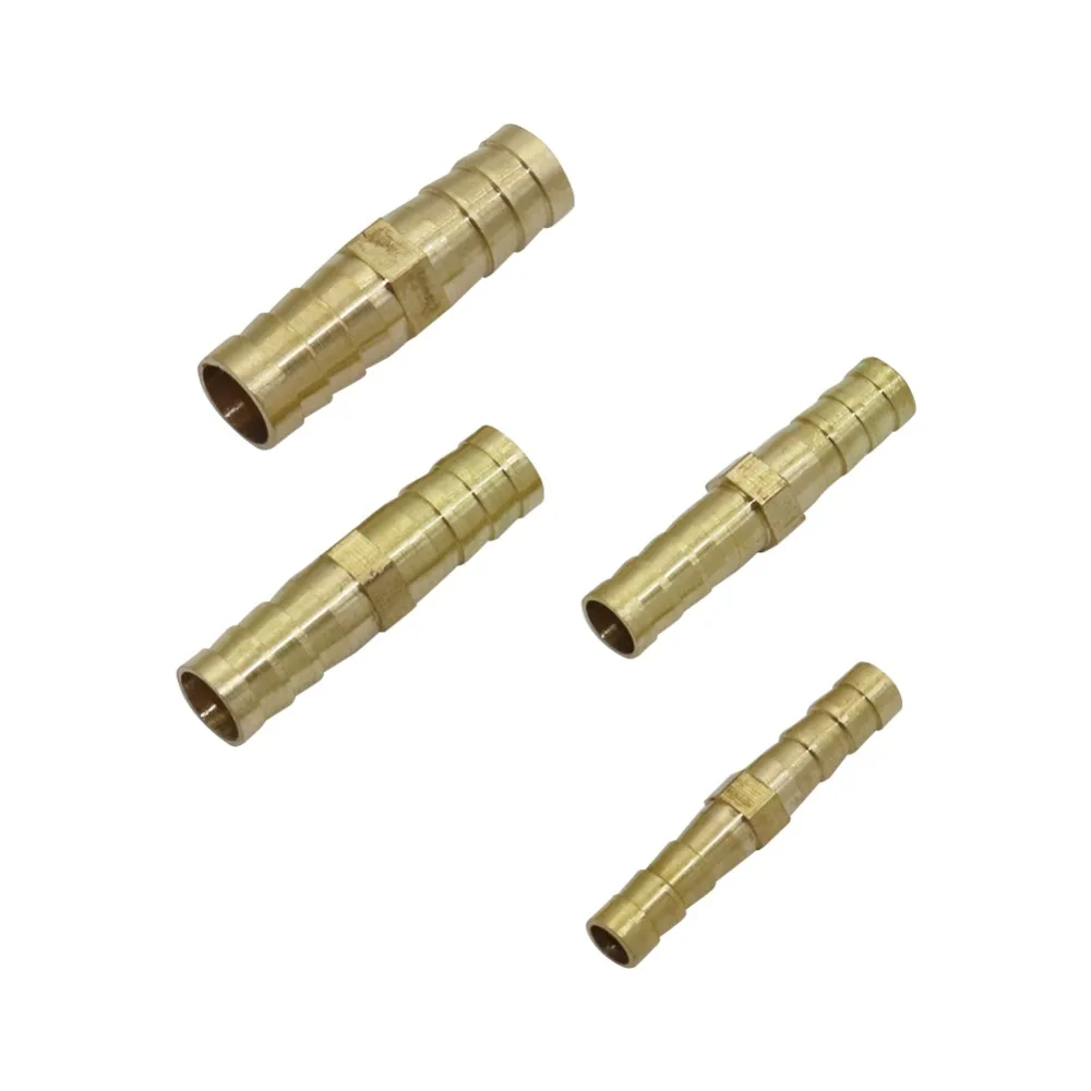 Brass Straight Hose Pipe Fitting Equal Barb Joint 6mm 8mm 10mm 12mm Gas Copper Barbed Coupler Connector Adapter 2 Pcs
