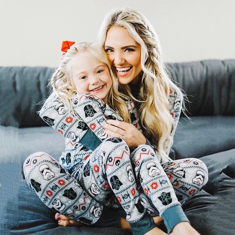 Mother And Daughter Clothes Outfits 2021 New Family Matching Pajamas Set Women Girl Boy Christmas Cotton Sleepwear Pyjamas Set