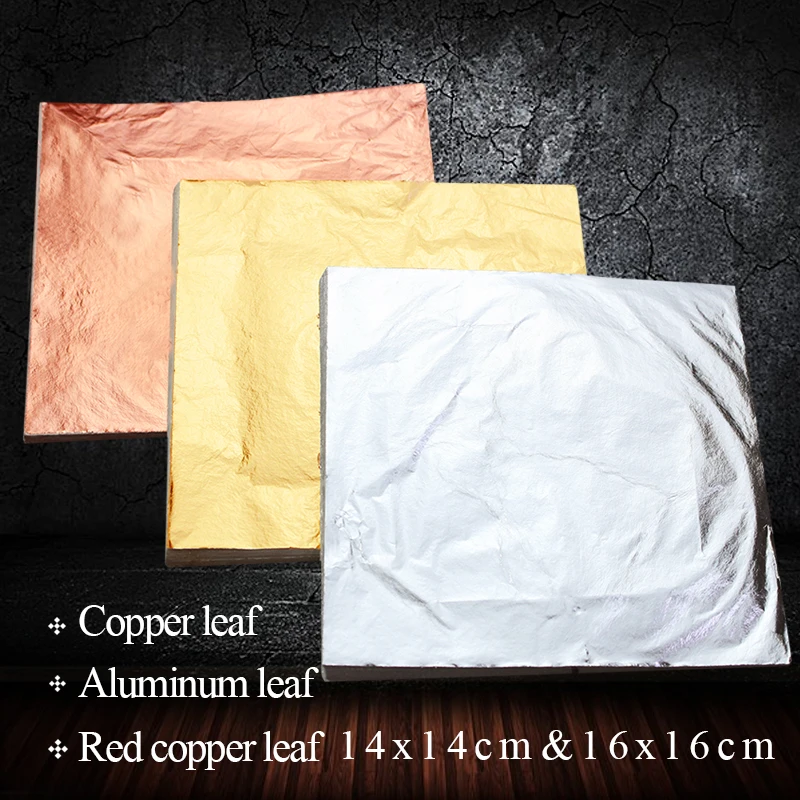 Imitation Gold and Imitation Silver Leaf Foil Sheets,100 Leaves14X14,16X16,used for Decoration Crafts Etc Free Shipping