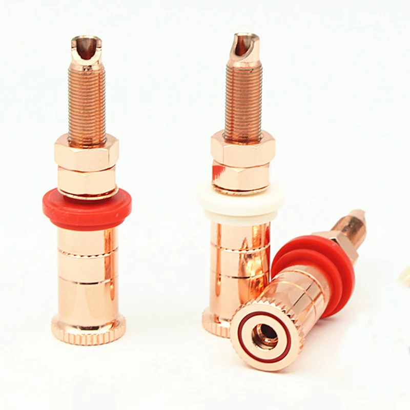 

4pcs/set Gold Copper plated Speaker Binding Posts Terminal Connectors WBT style