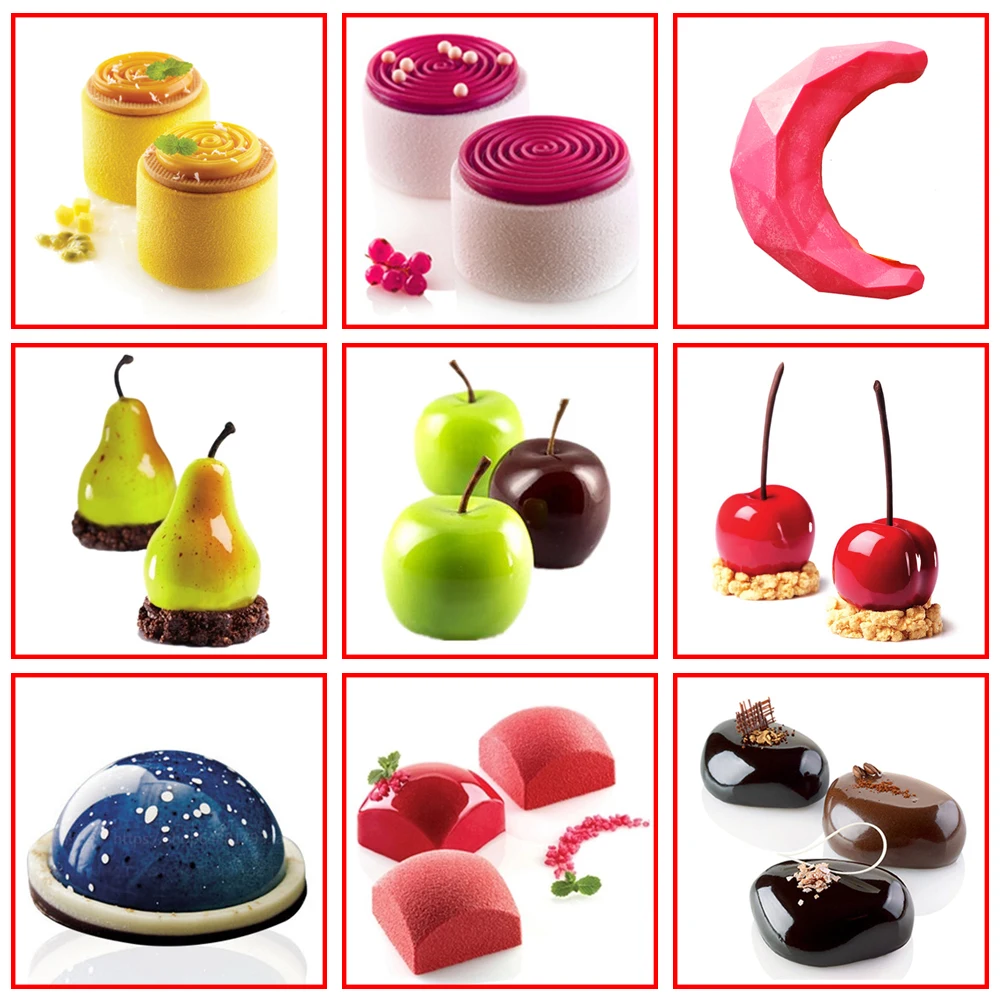 DIY Cake Mold 3D Silicone Molds for Baking Dessert Mousse Kitchen Bakeware Tools Art Cake Form Tray Mould