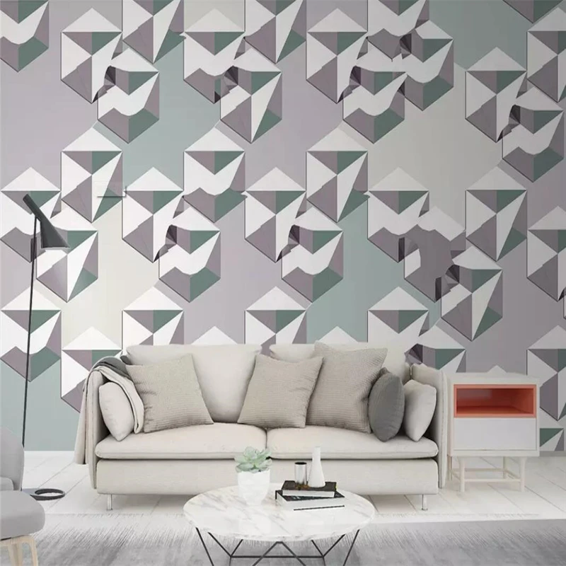 Pentagonal mosaics 3d three-dimensional geometric soft package background wall painting