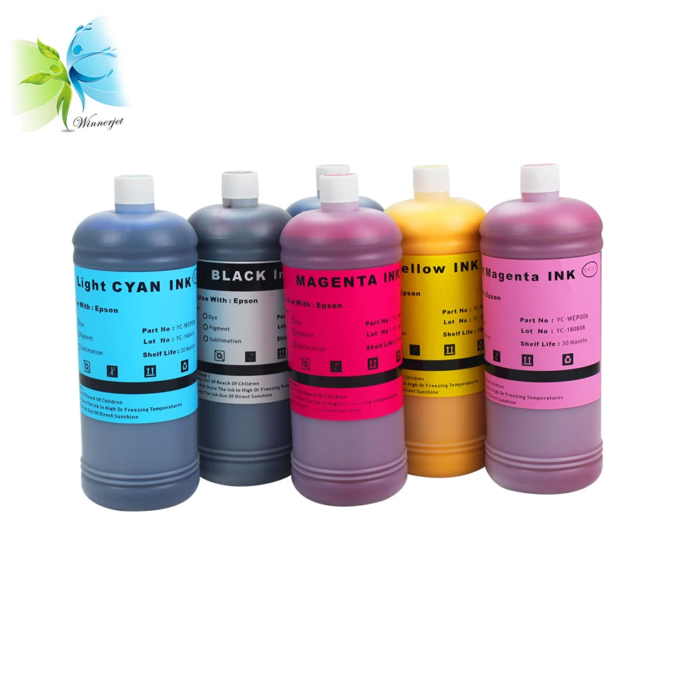 Winnerjet 6 bottle 1000ml dye ink  For Epson Stylus Photo RX615 TX800 TX650 Printer with 6 colors