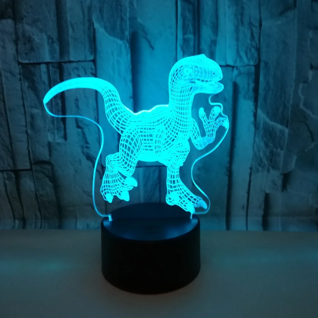 

Crack Of Dinosaur Table Lamps Colorful Touch 3d Nightlight Christmas Gift Children's Toys 3d Led Stereo Vision Desk Lamp