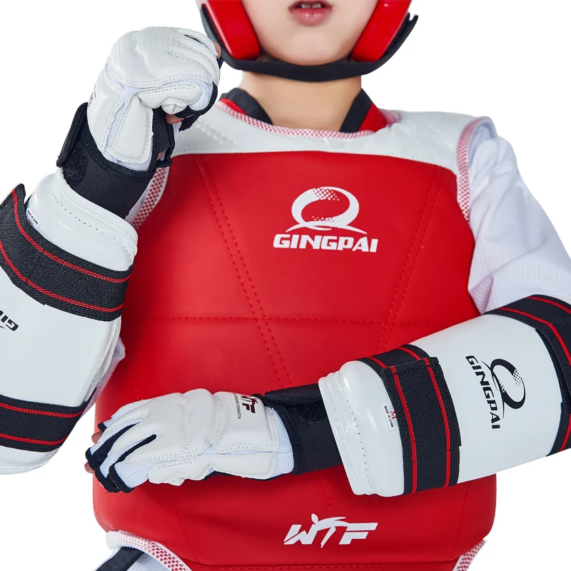 5 pcs WTF approved Taekwondo protectors suite Helmet chest shin arm guards Child karate headgear MMA kick body hugo Helmets