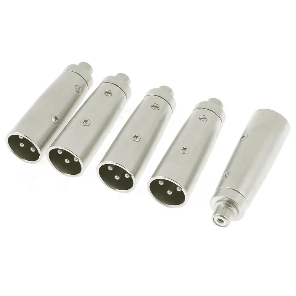 

20PCS silver Tone 3 pin XLR Male to RCA Plug Female jack Coaxial MICROPHONE Audio Signal Converter Adapter connector