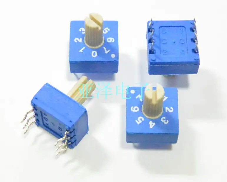 

10pcs ECE 100 capacity 8 bit 0-7 rotary dial switch, ERD208RSZ rotary encoding switch, 3:3 positive code