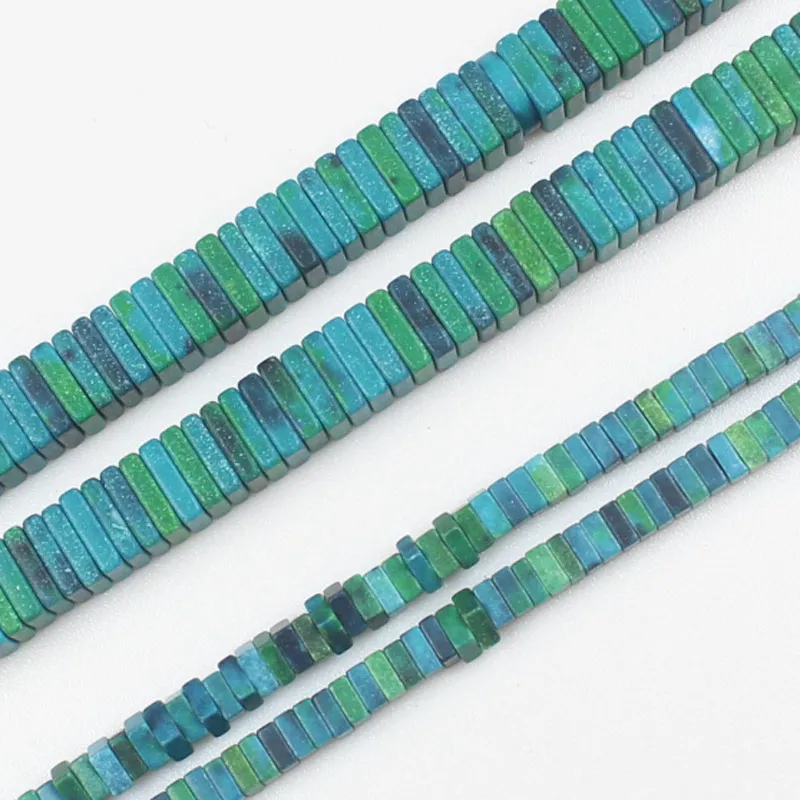 Natural Chrysocolla Square beads  15inch per strand , For DIY Jewelry making ! Mixed wholesale for all items!