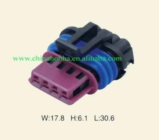 Free shipping for Delphi 4 Way Black GT 150 Sealed Female Connector Assembly, Max Current 15 amps 15410728