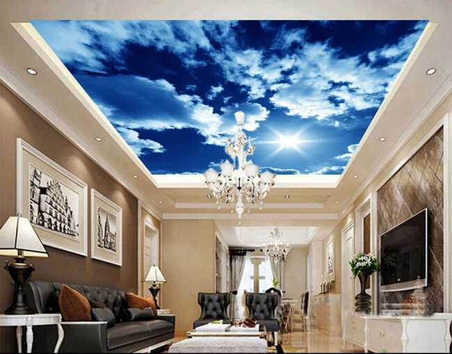 

Custom ceiling wallpaper, sun clouds murals for the living room bedroom TV background wall waterproof papel de parede