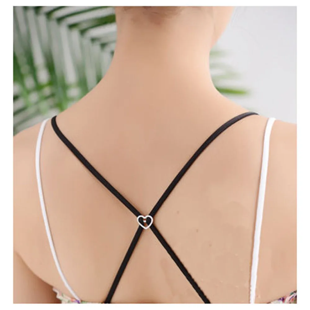 200pcs/lot Zinc alloy bra sliders heart shape lingerie strap adjusters For Lingerie Adjustment DIY Accessories