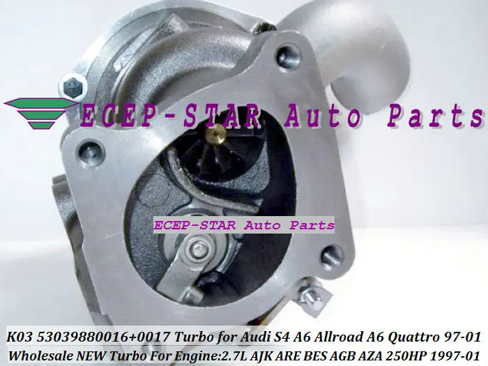 K03 0017 53039880017 53039700017 TURBINE TURBO Turbocharger For Audi S4 A6 ALLROAD Engine: AJK ARE BES 1997-2001 2.7L Wholesale