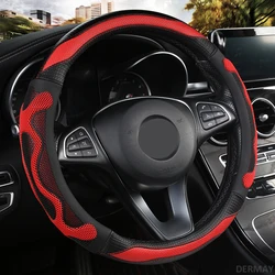 DERMAY Luxury Car Steering Wheel Cover Non-slip Fit O Shape D Shape Standard Steering Wheel High Quality Interior Accessories