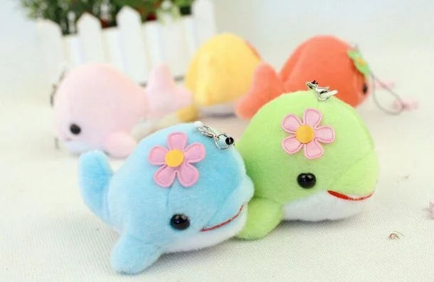 Super Kawaii 10CM Dolphin String Doll Toy Plush Stuffed Toy Doll Pendant Toy Wedding Bouquet Toy Doll