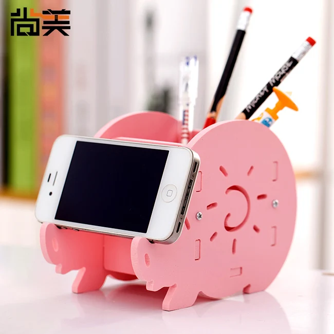 Creative Fashion Pen Holder Korean Simple Fresh Stationary Storage Box Multifunctional Cute Cartoon Desk Organizer