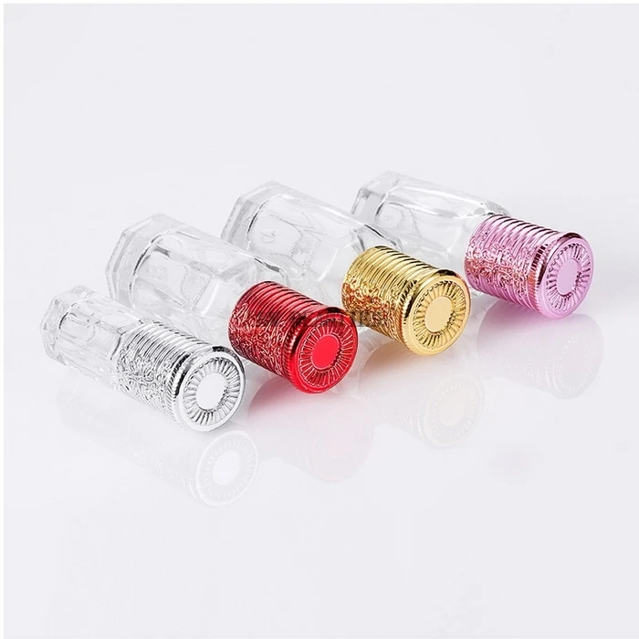 

500pcs 3ml 6ml 10ml 12ML Octagonal Glass Bottle with Lid, Aroma Roll on Bottle, Perfume Roller Bottles, Essential Oil Packaging