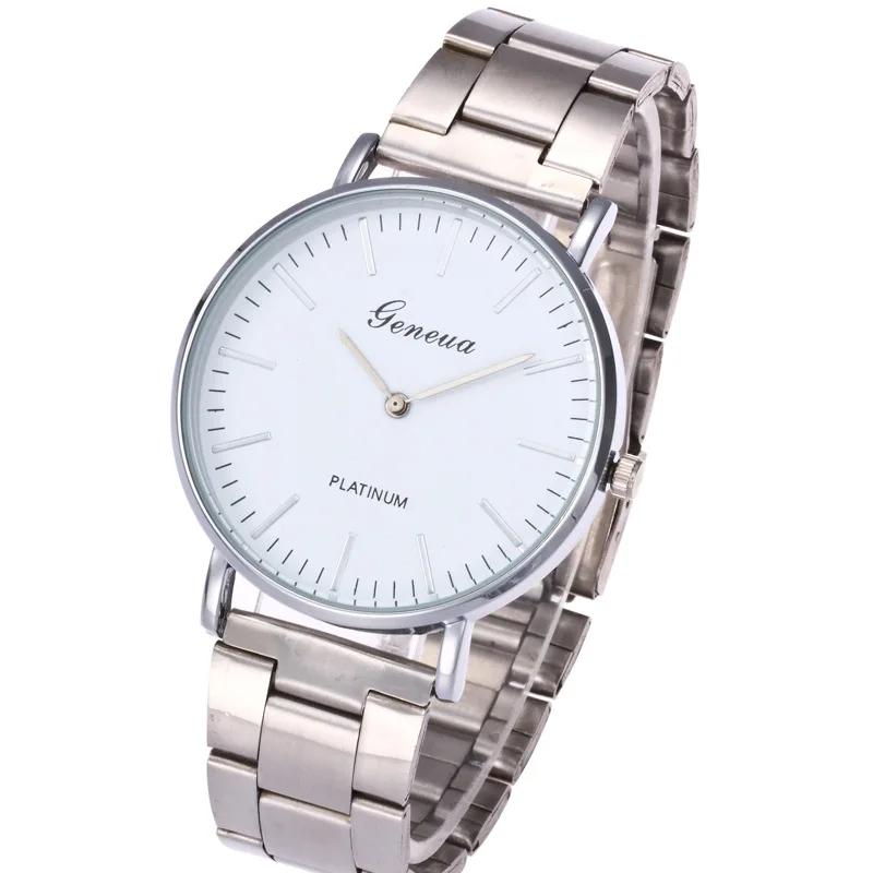 New Famous Brand Geneva Silver Casual Quartz Watch Women Stainless Steel Dress Watches Relogio Feminino Men Clock Ladies Watch