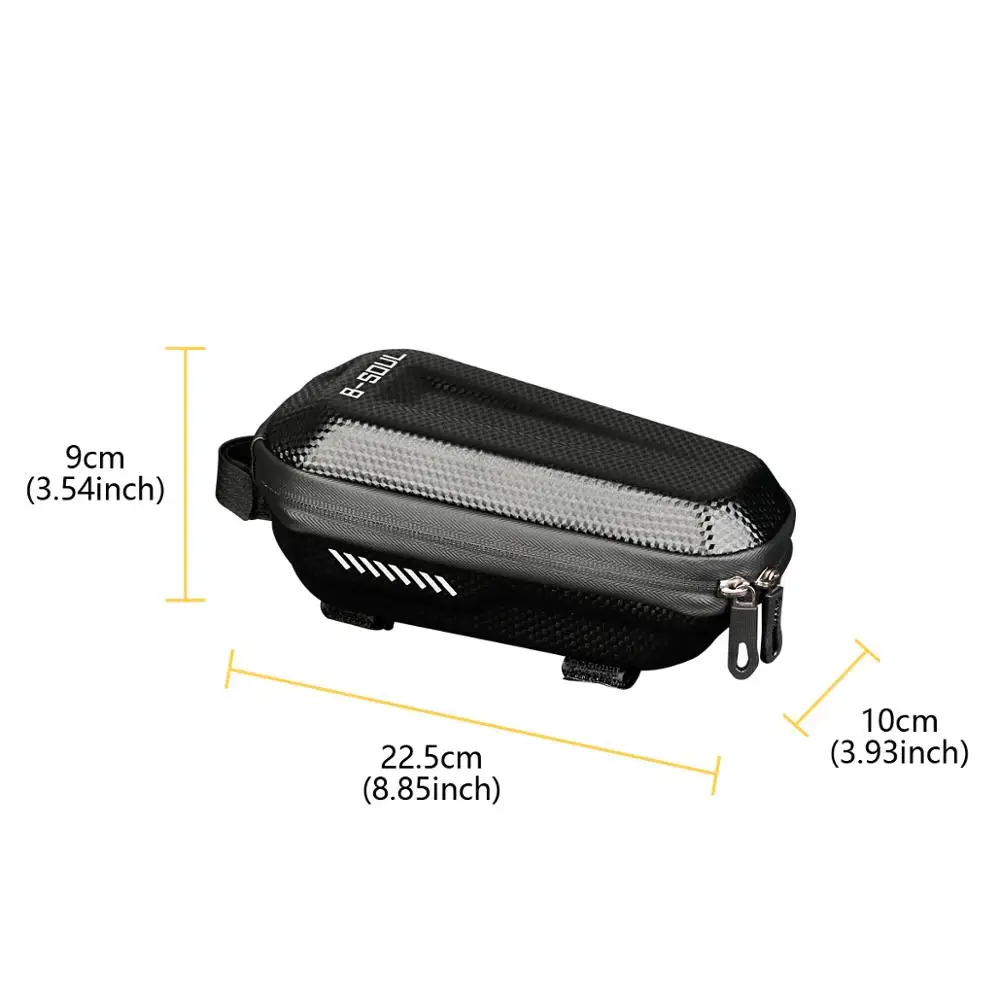 B-SOUL Front Bike Bag Waterproof Rainproof Hard Shell Mtb Top Tube Bicycle Bag Cycling Accessories Capacity 1L