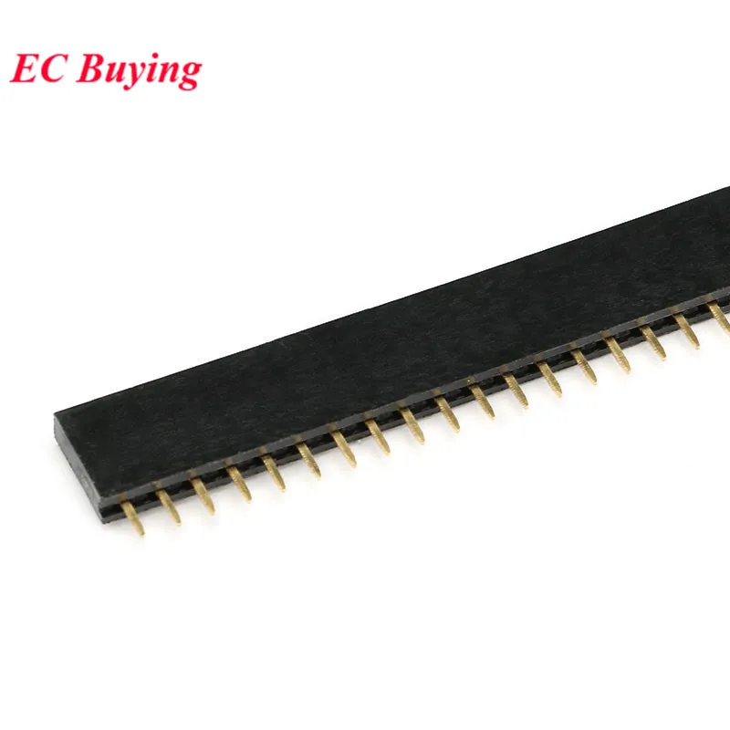 10pcs Single Row Female 2.54MM Pitch Spacing Pin Socket Female Header 2P 3P 4P  6P 8P 10P 12P 16P 20P 40P Connector Row pin