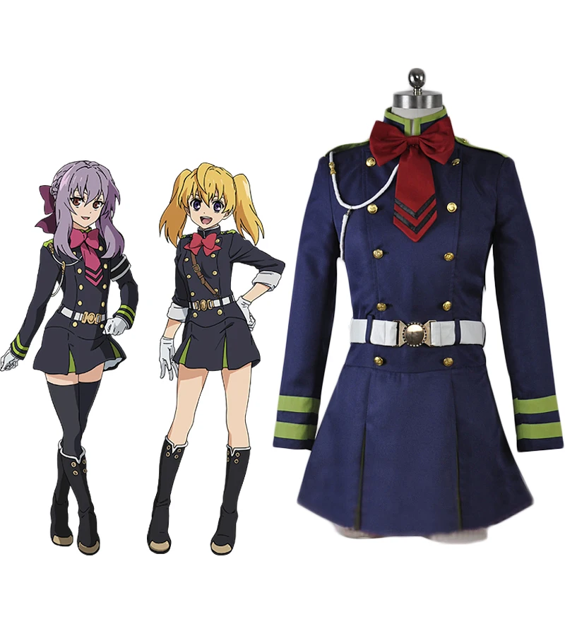 

Seraph of the End Cosplay Mitsuba Sangu Shinoa Hiragi Dress Cosplay Costume Custom Made Any Size Cosplay Women and Men