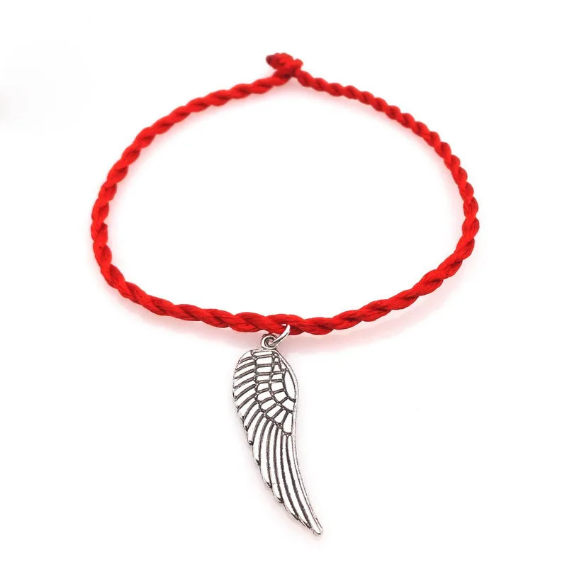Hot Sale 2023 1PC Fashion Red Thread String Bracelet Lucky Red Handmade Rope Feather Bracelet for Women Men Jewelry Lover Couple