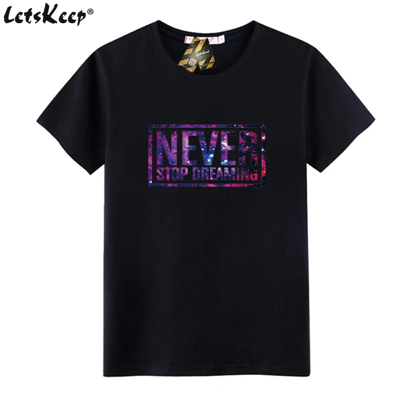 LetsKeep plus size mens dream t-shirt star sky streetwear t shirt printed breathable loose Cotton tops men o-neck, MA372