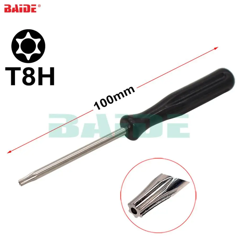 Black 3 x 100mm Screwdriver Phillips Slotted T3 T4 T5 T6 T7 T8 T8H for Xbox360 T10H Tri Wing with hole Screwdrivers 500pcs/lot