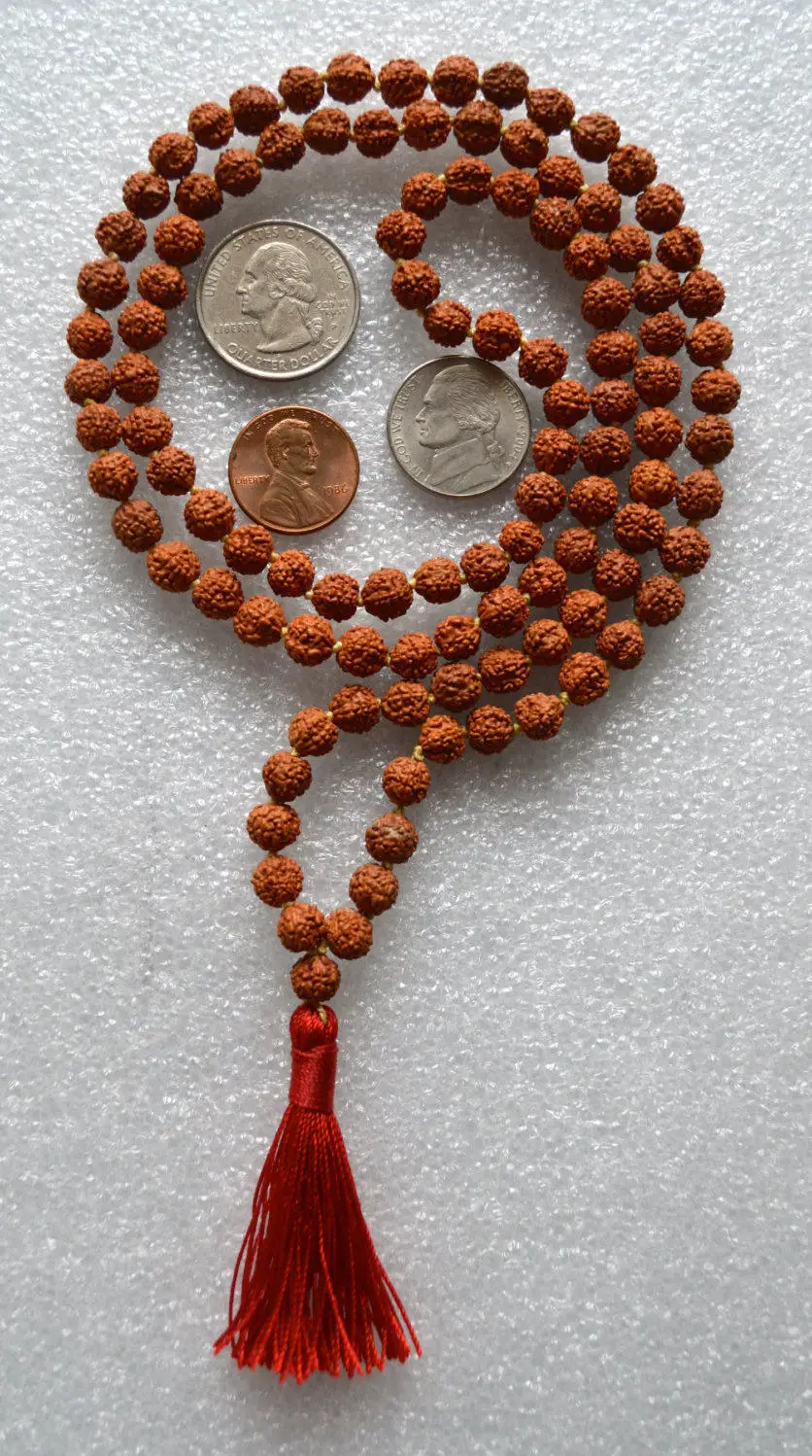 5 Mukhi 108 Rudraksha الخرز صغيرة شيفا الدموع قلادة بودي مالا الخرزة الطبيعي الهندي بذور اليوغا البوذية مجوهرات اليد kontted