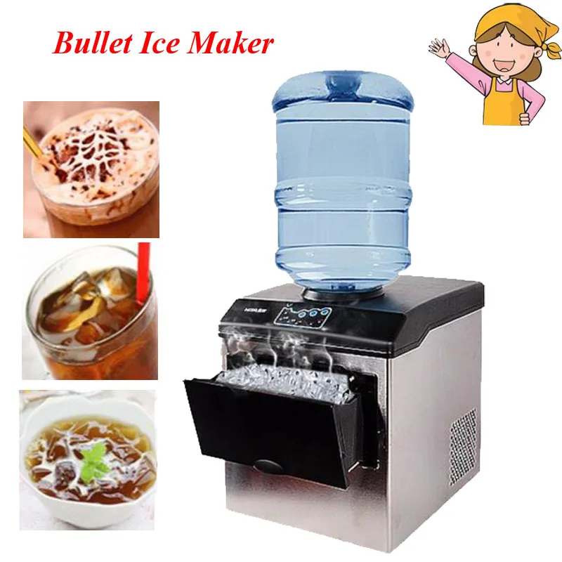 Commercial/ Household Electric Ice Making Machine 25KG Countertop Automatic Bullet Ice Maker