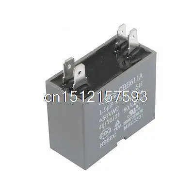 CBB611A 450VAC 1.5uF 4 Terminal Air Conditioner Fan Running Capacitor