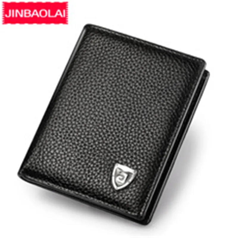 

JINBAOLAI Mini Genuine Leather Wallet Men Korean Student Small Wallets Men's Coin Purse Card Holder Men Wallet Cartera Hombre