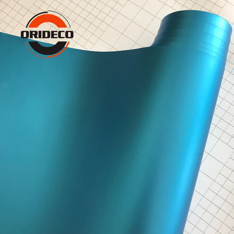 50cm*100/150/200/300/500cm Aluminum Blue Matte Metallic Car Vinyl With Air Channels Blue satin Metallic Car Film Decoration