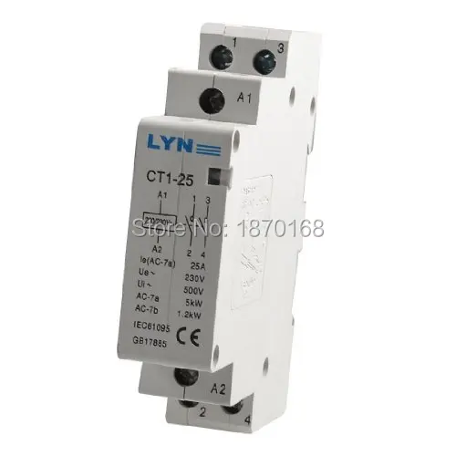 CT1-25 25A AC 230V 25A amps 2 Polishing 2P household Modular AC contactor