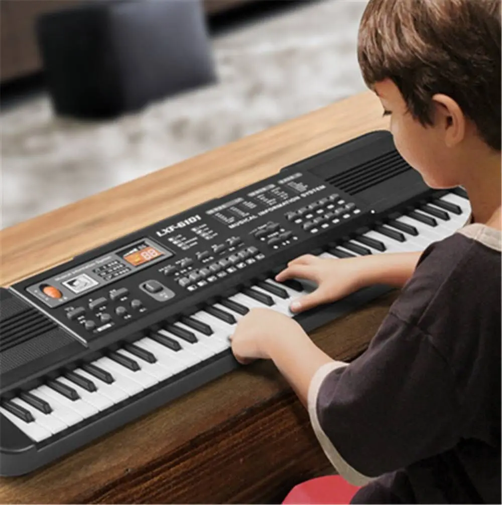 Multi-functional Mini Electronic Piano with Microphone 61 Keys Toy for Children Digital Music Electronic Keyboard