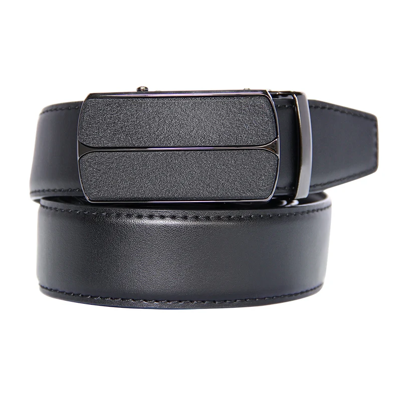 New Arrivals Men 100% Genuine Leather Belt Cowhide Cowboy Belt Straps With Alloy Automatic Buckle Gray Color Leather Straps