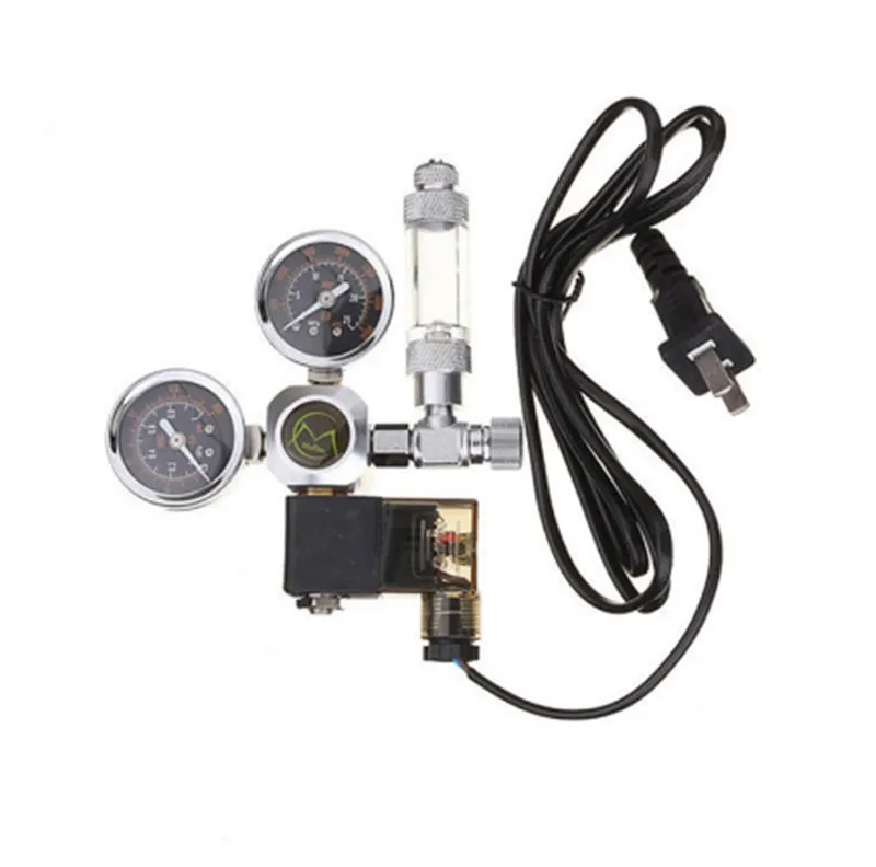 EU Aquarium CO2 Regulator W21.8 G5/8 220V Magnetic Solenoid Check Valve Aquarium Bubble Counter Fish Tank Tool